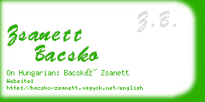 zsanett bacsko business card